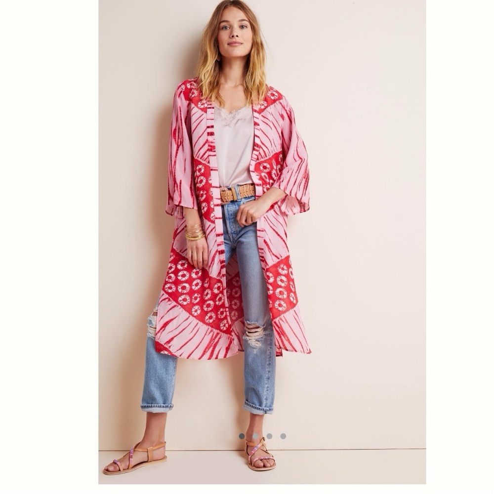 Anthro Bl-nk London tie dye Lia Shibori Kimono OS